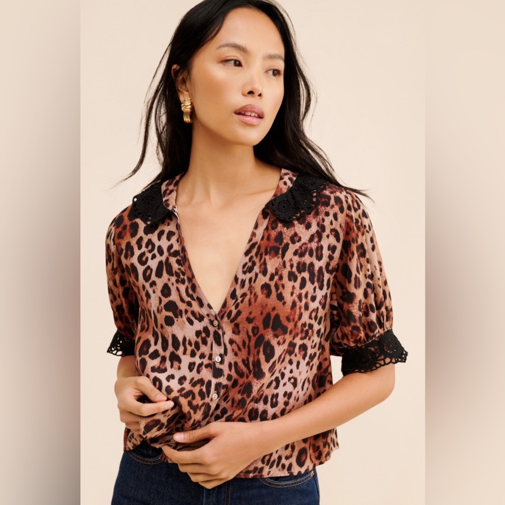 Free People My Love Printed Blouse in Leopard